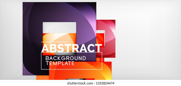 Square background, abstract squares on grey, business or techno template. Vector illustration