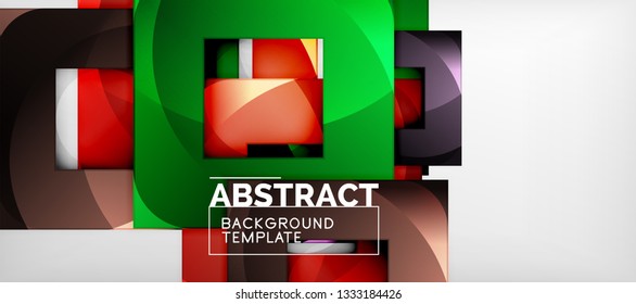 Fondo cuadrado, cuadrados abstractos sobre plantilla gris, empresarial o tecno. Ilustración del vector