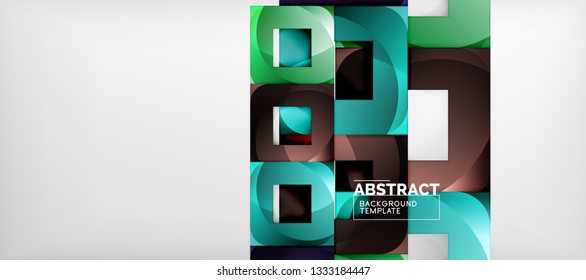 Fondo cuadrado, cuadrados abstractos sobre plantilla gris, empresarial o tecno. Ilustración del vector