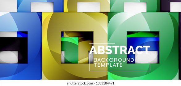 Viereckiger Hintergrund, abstrakte Quadrate auf Grau, Geschäfts- oder Techno-Vorlage. Vektorgrafik