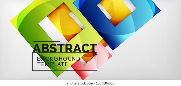 Square background, abstract squares on grey, business or techno template. Vector illustration