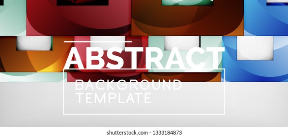 Fundo quadrado, quadrados abstratos em cinza, modelo de negócios ou techno. Ilustração vetorial