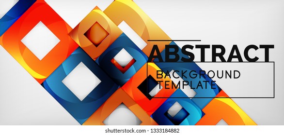 Square background, abstract squares on grey, business or techno template. Vector illustration