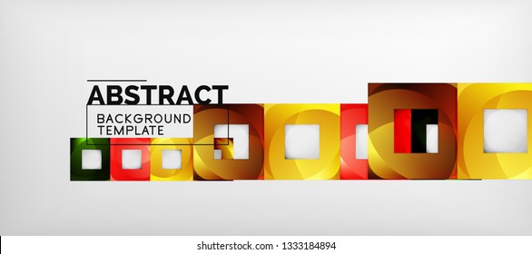 Square background, abstract squares on grey, business or techno template. Vector illustration