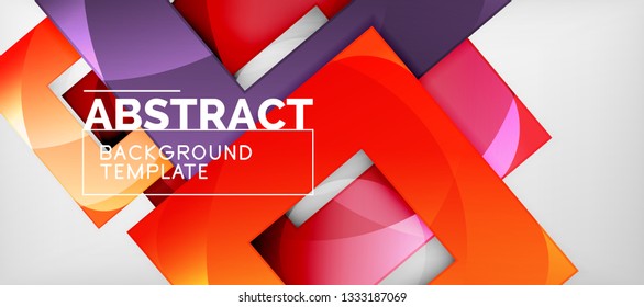 Square background, abstract squares on grey, business or techno template. Vector illustration