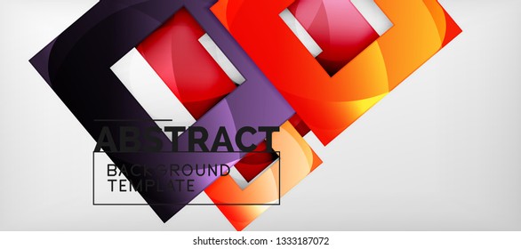Viereckiger Hintergrund, abstrakte Quadrate auf Grau, Geschäfts- oder Techno-Vorlage. Vektorgrafik