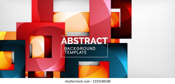 Fondo cuadrado, cuadrados abstractos sobre plantilla gris, empresarial o tecno. Ilustración del vector
