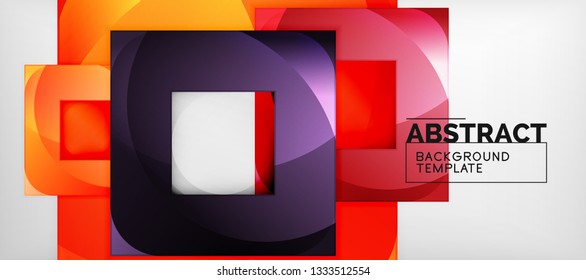 Square background, abstract squares on grey, business or techno template. Vector illustration