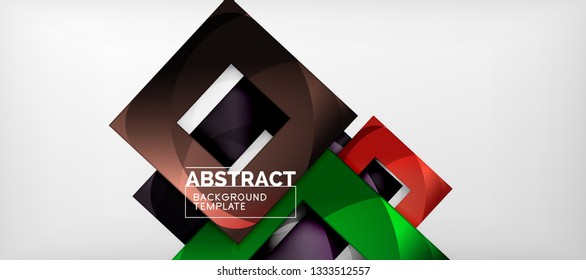 Square background, abstract squares on grey, business or techno template. Vector illustration