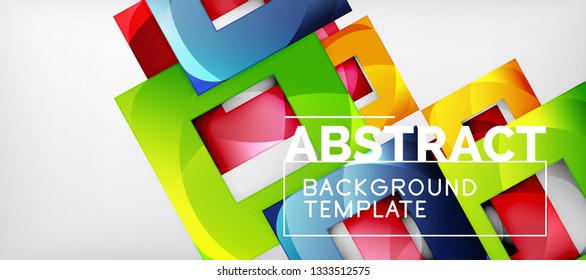 Square background, abstract squares on grey, business or techno template. Vector illustration