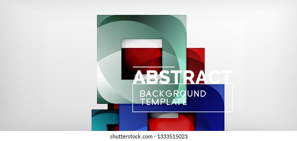 Fondo cuadrado, cuadrados abstractos sobre plantilla gris, empresarial o tecno. Ilustración del vector