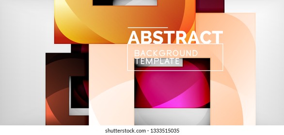 Fondo cuadrado, cuadrados abstractos sobre plantilla gris, empresarial o tecno. Ilustración del vector