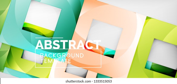 Square background, abstract squares on grey, business or techno template. Vector illustration