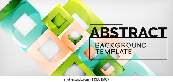 Square background, abstract squares on grey, business or techno template. Vector illustration