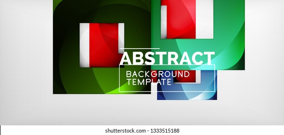 Square background, abstract squares on grey, business or techno template. Vector illustration