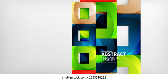 Fondo cuadrado, cuadrados abstractos sobre plantilla gris, empresarial o tecno. Ilustración del vector
