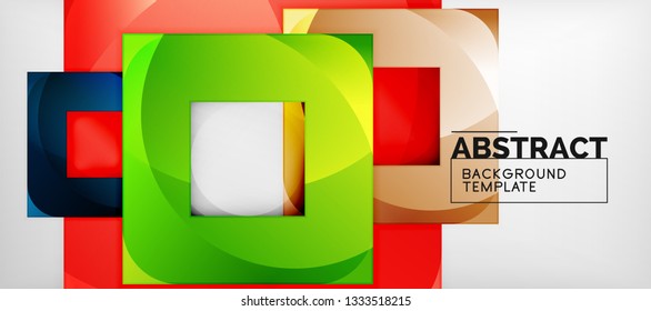 Square background, abstract squares on grey, business or techno template. Vector illustration