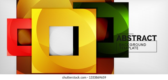 Fundo quadrado, quadrados abstratos em cinza, modelo de negócios ou techno. Ilustração vetorial