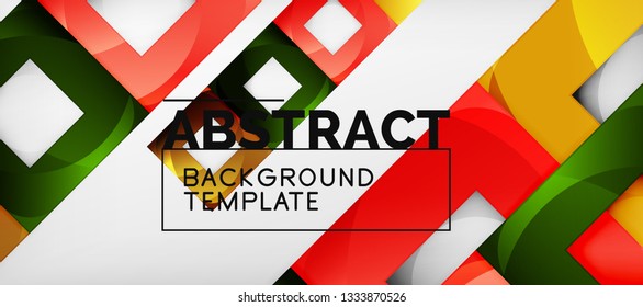 Square background, abstract squares on grey, business or techno template. Vector illustration