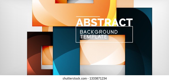 Square background, abstract squares on grey, business or techno template. Vector illustration