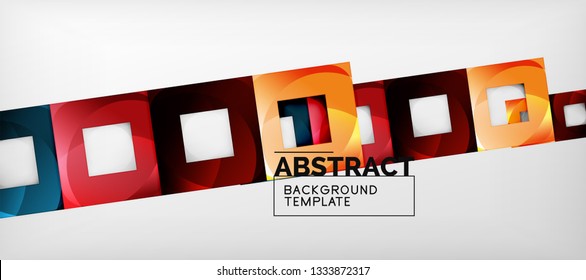 Fundo quadrado, quadrados abstratos em cinza, modelo de negócios ou techno. Ilustração vetorial