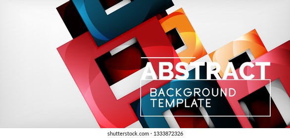Square background, abstract squares on grey, business or techno template. Vector illustration