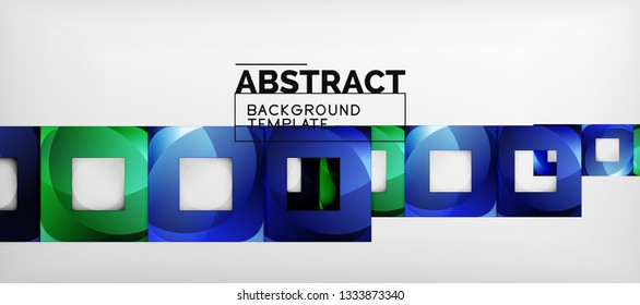 Square background, abstract squares on grey, business or techno template. Vector illustration