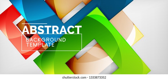 Square background, abstract squares on grey, business or techno template. Vector illustration