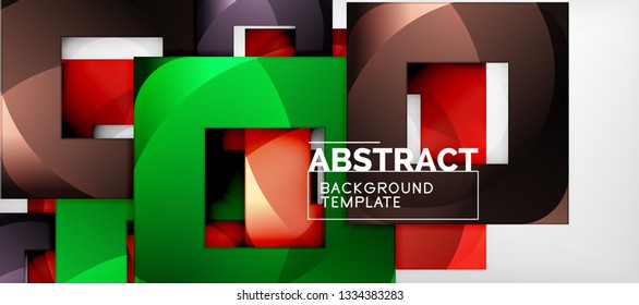 Fondo cuadrado, cuadrados abstractos sobre plantilla gris, empresarial o tecno. Ilustración del vector