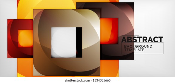 Viereckiger Hintergrund, abstrakte Quadrate auf Grau, Geschäfts- oder Techno-Vorlage. Vektorgrafik