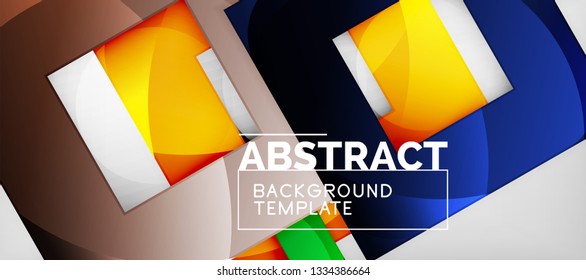 Square background, abstract squares on grey, business or techno template. Vector illustration