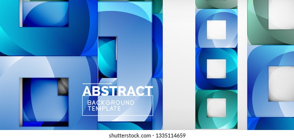 Square background, abstract squares on grey, business or techno template. Vector illustration