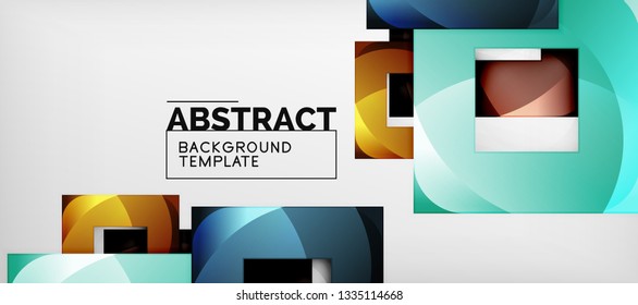 Square background, abstract squares on grey, business or techno template. Vector illustration