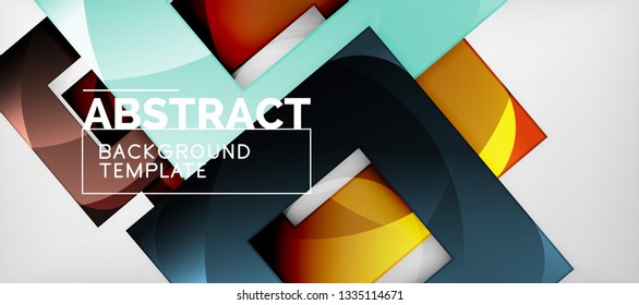 Square background, abstract squares on grey, business or techno template. Vector illustration