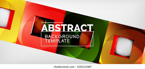 Square background, abstract squares on grey, business or techno template. Vector illustration