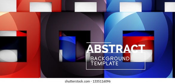 Viereckiger Hintergrund, abstrakte Quadrate auf Grau, Geschäfts- oder Techno-Vorlage. Vektorgrafik