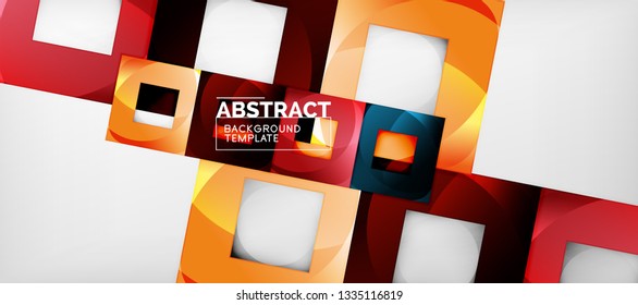 Fondo cuadrado, cuadrados abstractos sobre plantilla gris, empresarial o tecno. Ilustración del vector
