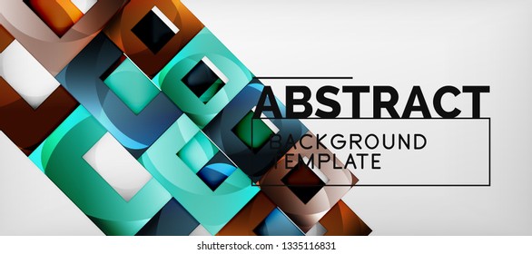 Fondo cuadrado, cuadrados abstractos sobre plantilla gris, empresarial o tecno. Ilustración del vector