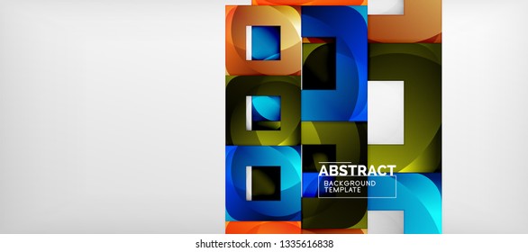 Fondo cuadrado, cuadrados abstractos sobre plantilla gris, empresarial o tecno. Ilustración del vector