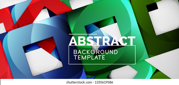 Square background, abstract squares on grey, business or techno template. Vector illustration