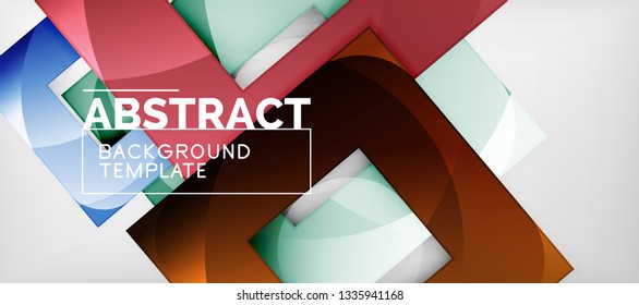 Square background, abstract squares on grey, business or techno template. Vector illustration