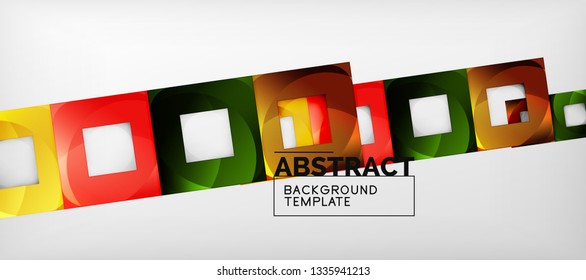 Square background, abstract squares on grey, business or techno template. Vector illustration
