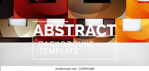 Square background, abstract squares on grey, business or techno template. Vector illustration