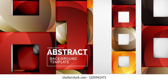 Fondo cuadrado, cuadrados abstractos sobre plantilla gris, empresarial o tecno. Ilustración del vector
