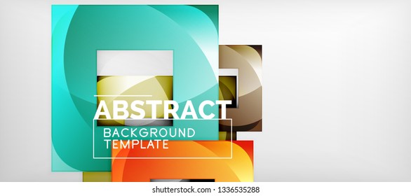 Square background, abstract squares on grey, business or techno template. Vector illustration