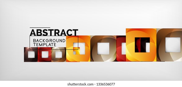 Square background, abstract squares on grey, business or techno template. Vector illustration