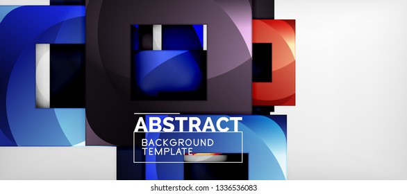 Fondo cuadrado, cuadrados abstractos sobre plantilla gris, empresarial o tecno. Ilustración del vector