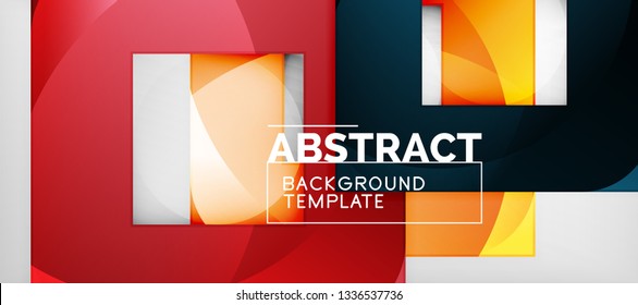 Square background, abstract squares on grey, business or techno template. Vector illustration