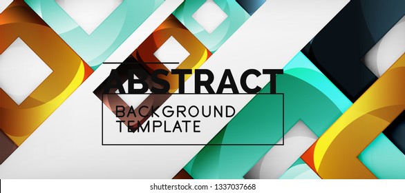 Square background, abstract squares on grey, business or techno template. Vector illustration