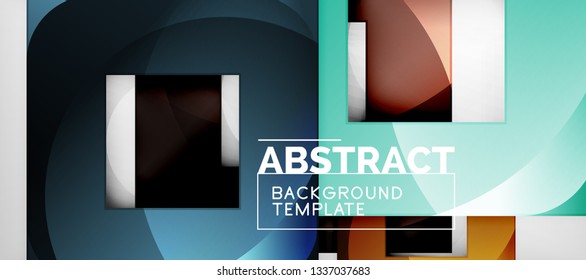 Square background, abstract squares on grey, business or techno template. Vector illustration